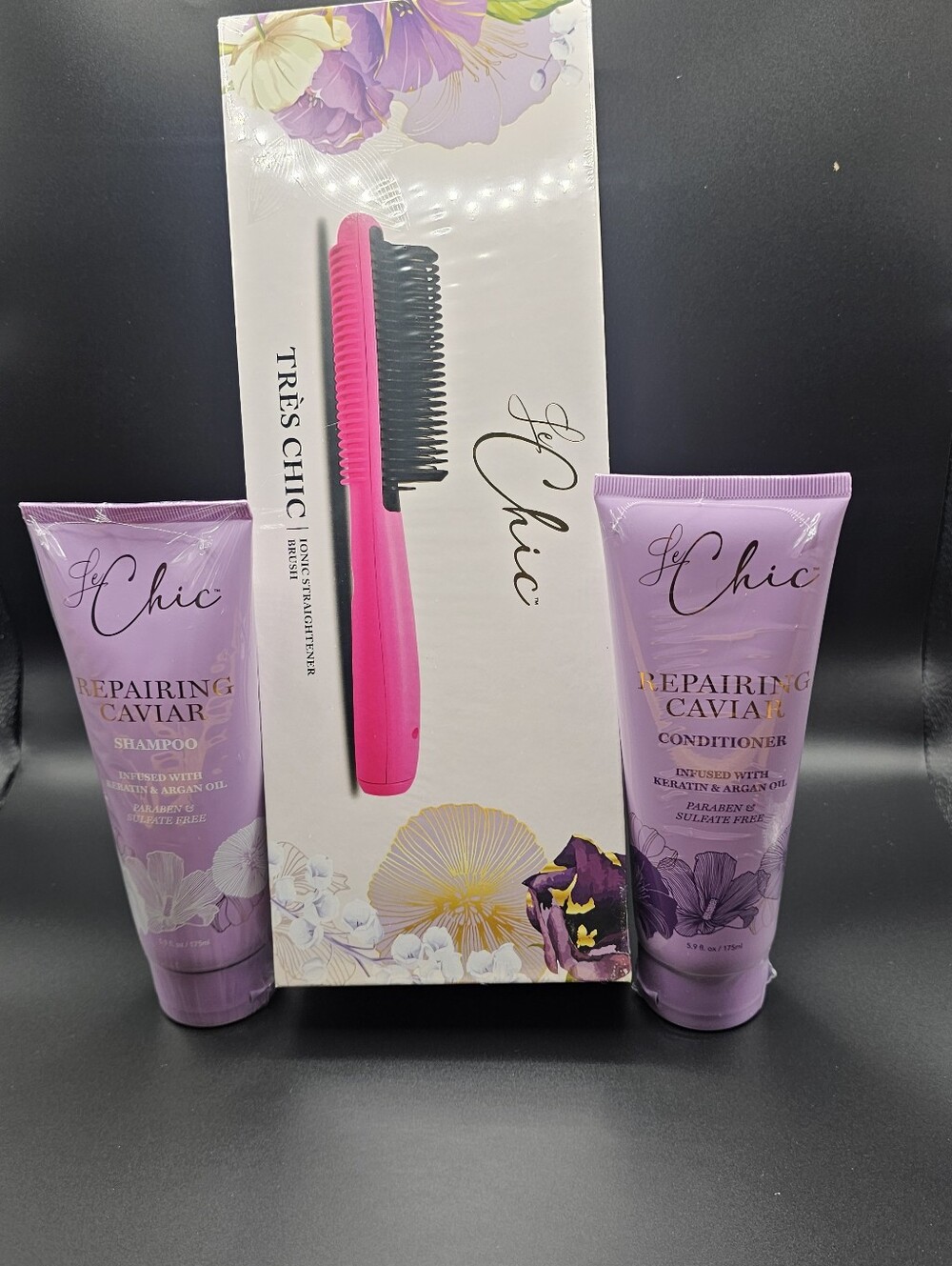 Le Chic Repairing Caviar Shampoo & Conditioner with Très Chic Teal Hair Brush